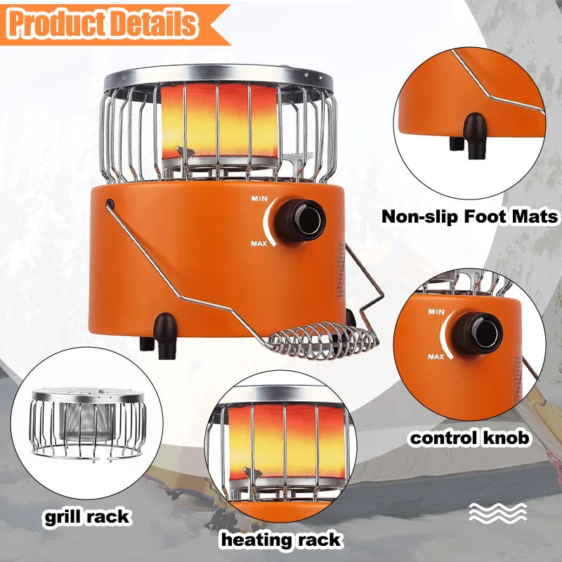 Portable Propane Outdoor Burner, Portable Kitchen for Outdoor Cooking and Barbecue, Mini Camping Stove