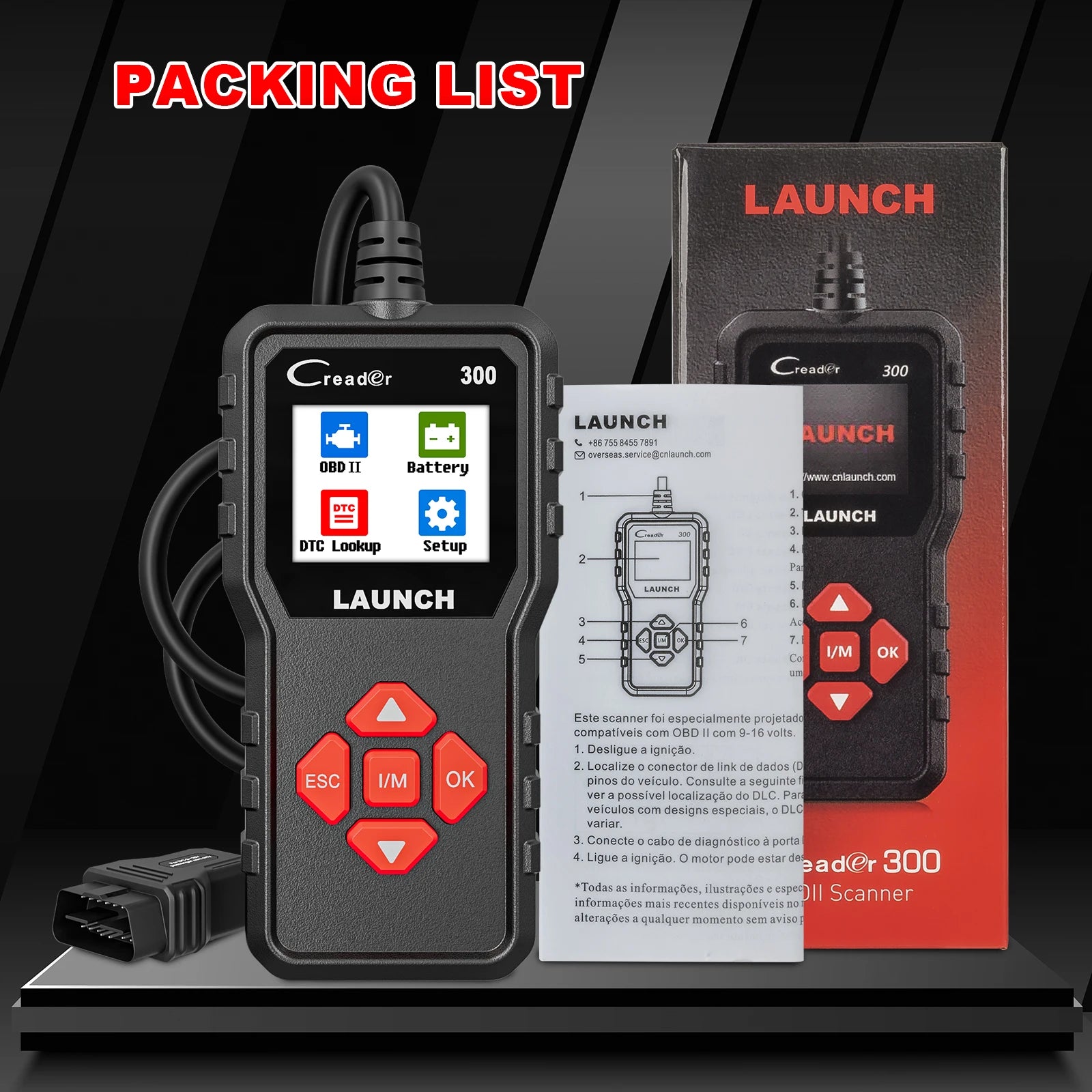 2026 LAUNCH Creader Elite CR300 Universal Car Diagnosis OBD2 Scanner Engine Error Code Reader