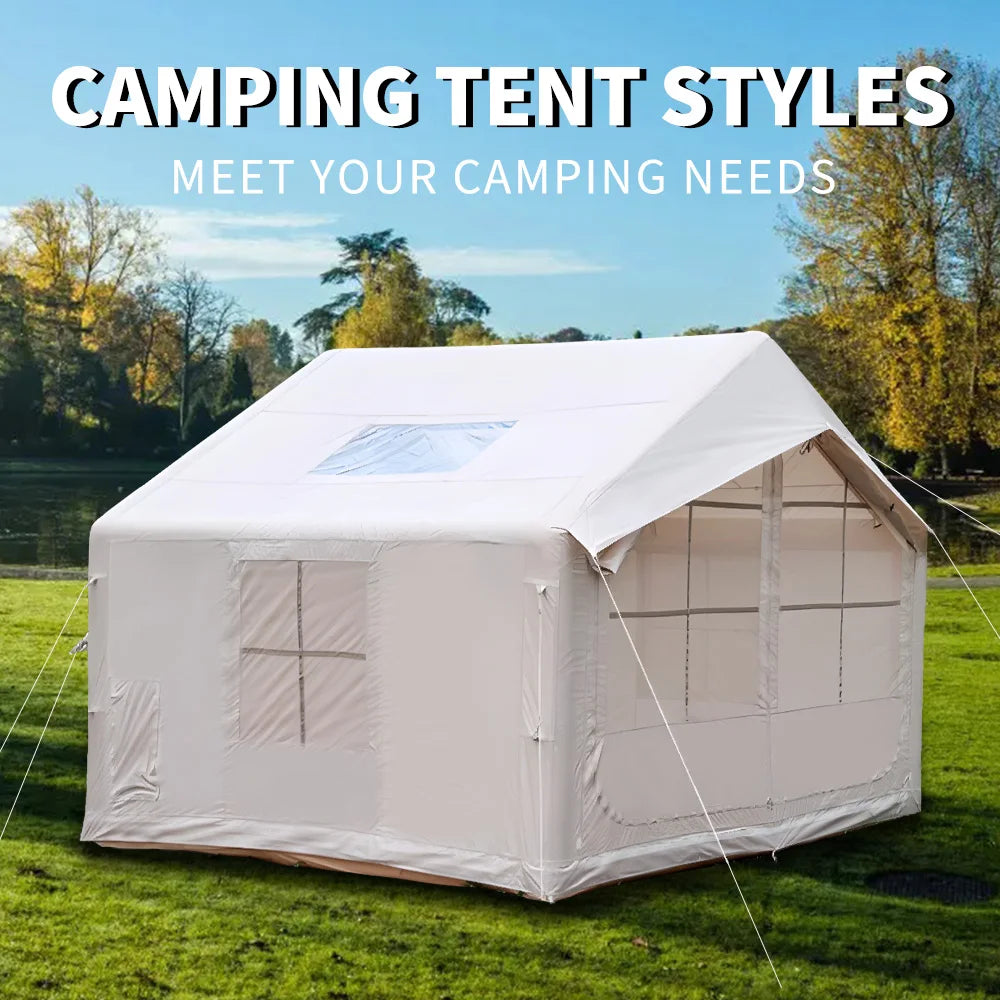 Waterproof Portable Camping Inflatable Tent 4 Seasons Dome Glamping House Outdoor Air Tent for Party and Camping