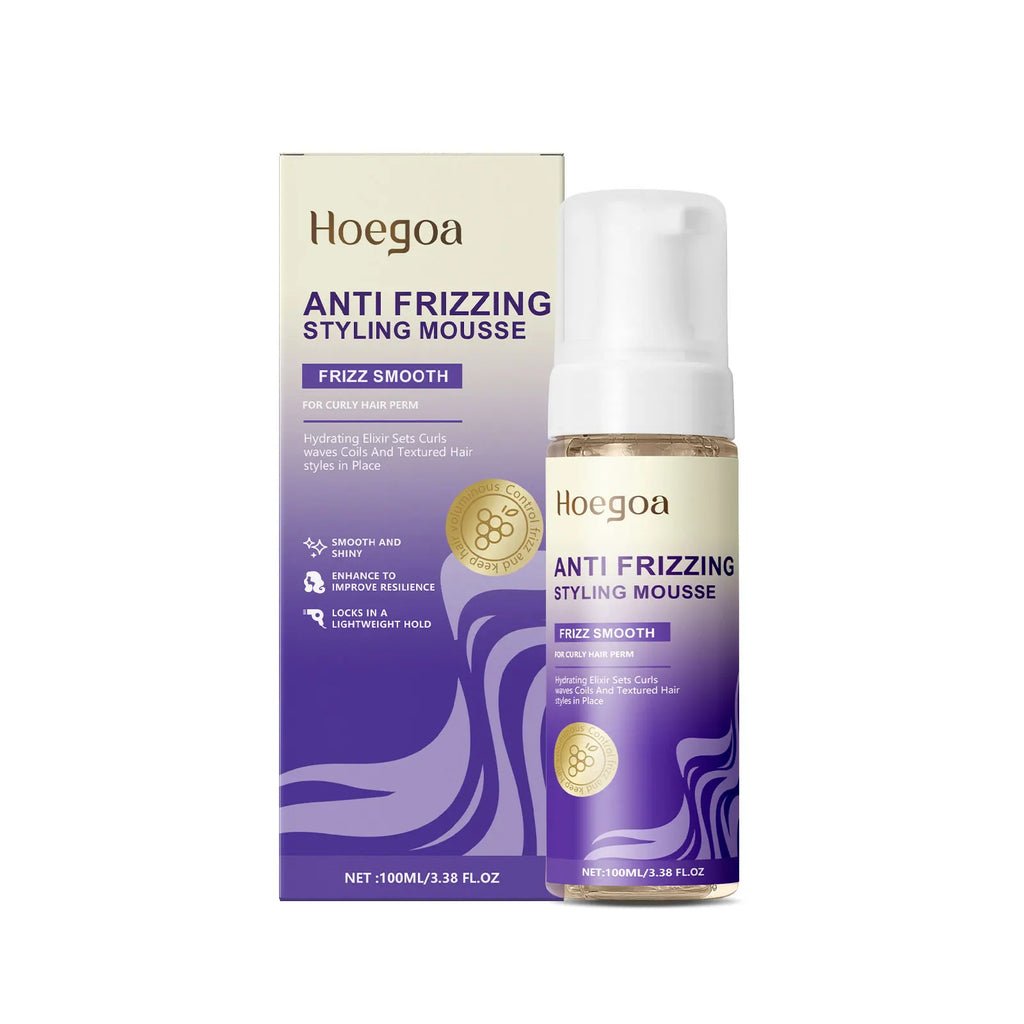 Hoegoa Strong Hold Curls Mousse Volumizing and Styling Shine Confident for Soft and Elastic Curly Hair