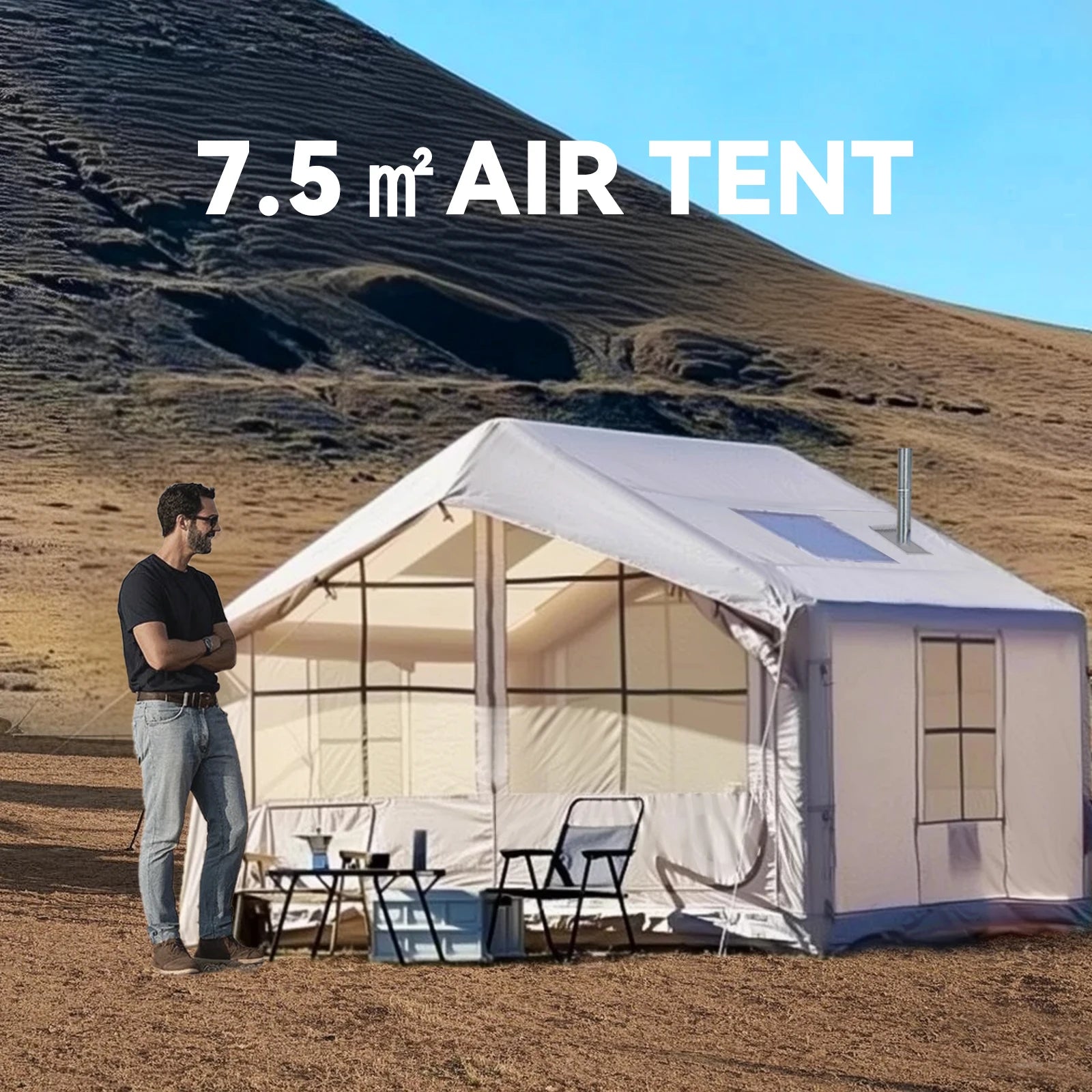 Waterproof Portable Camping Inflatable Tent 4 Seasons Dome Glamping House Outdoor Air Tent for Party and Camping