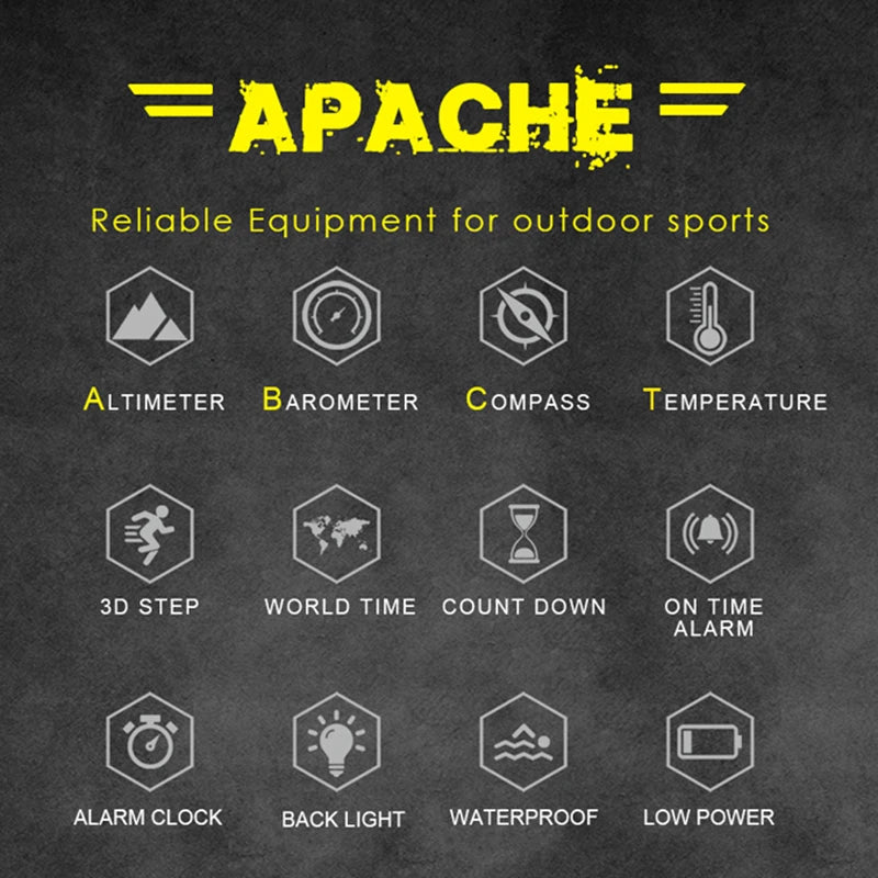NORTH EDGE Men's Sport Watch — Altimeter, Compass, 50M Waterproof