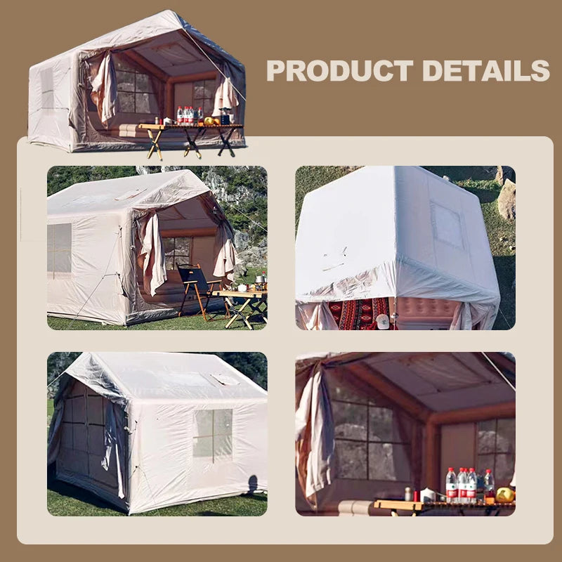 Waterproof Portable Camping Inflatable Tent 4 Seasons Dome Glamping House Outdoor Air Tent for Party and Camping