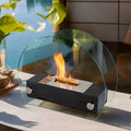 Oval Tabletop Bioethanol Fireplace Tempered Round Glass Indoor Fireplace Event Decorative Alcohol Heater