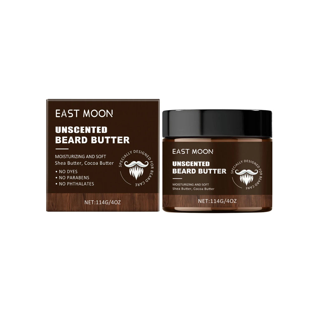 East Moon Men's Organic Beard Care Cream Set Moisturizing Soft Oil and Balm Refreshing Nourishing Men's Beard Care