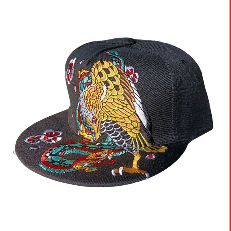 Men Baseball Cap Flat Hats  Embroidery Flat Top Hat Men Women Outdoor Leisure Hip Hop High Street Big Head Plus Size