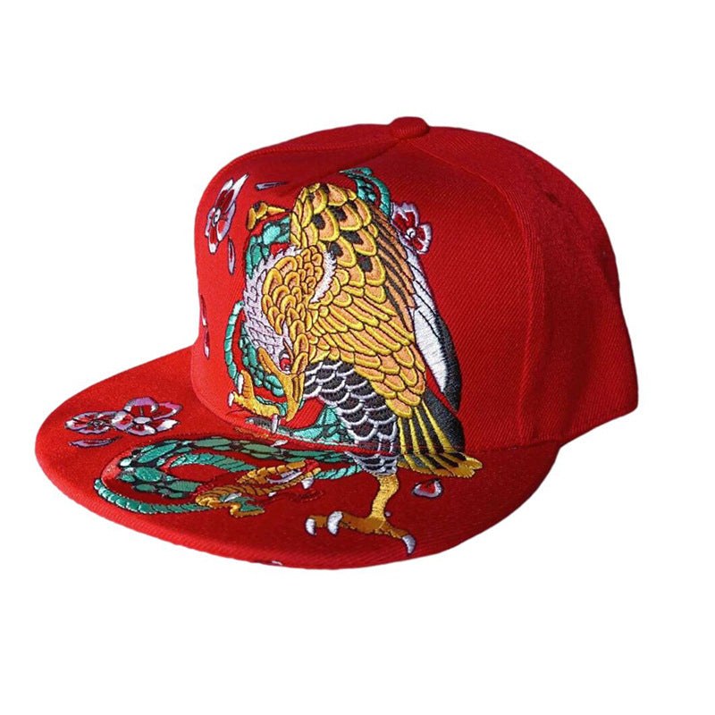 Men Baseball Cap Flat Hats  Embroidery Flat Top Hat Men Women Outdoor Leisure Hip Hop High Street Big Head Plus Size