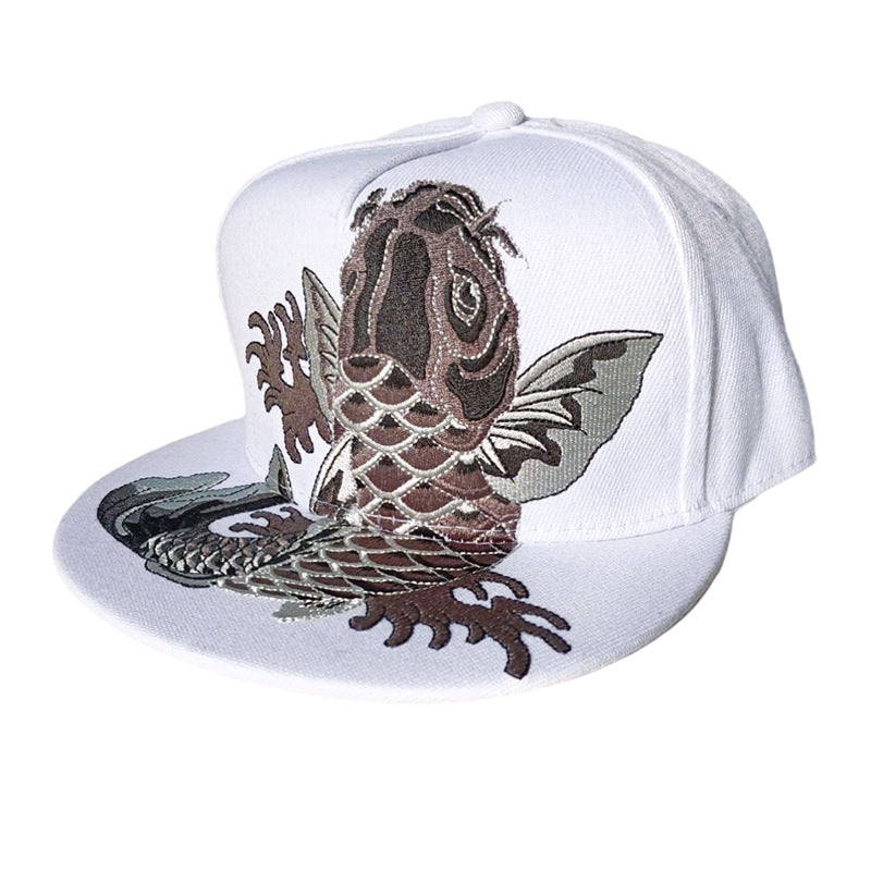 Men Baseball Cap Flat Hats  Embroidery Flat Top Hat Men Women Outdoor Leisure Hip Hop High Street Big Head Plus Size