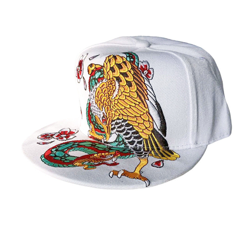 Men Baseball Cap Flat Hats  Embroidery Flat Top Hat Men Women Outdoor Leisure Hip Hop High Street Big Head Plus Size