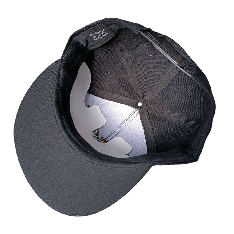 Men Baseball Cap Flat Hats  Embroidery Flat Top Hat Men Women Outdoor Leisure Hip Hop High Street Big Head Plus Size