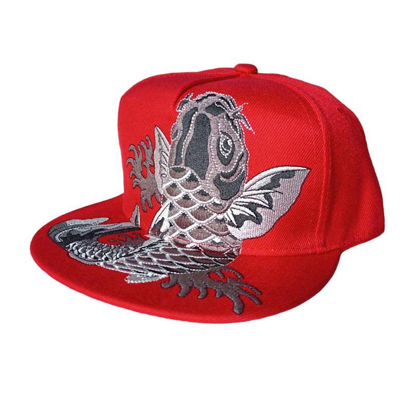 Men Baseball Cap Flat Hats  Embroidery Flat Top Hat Men Women Outdoor Leisure Hip Hop High Street Big Head Plus Size