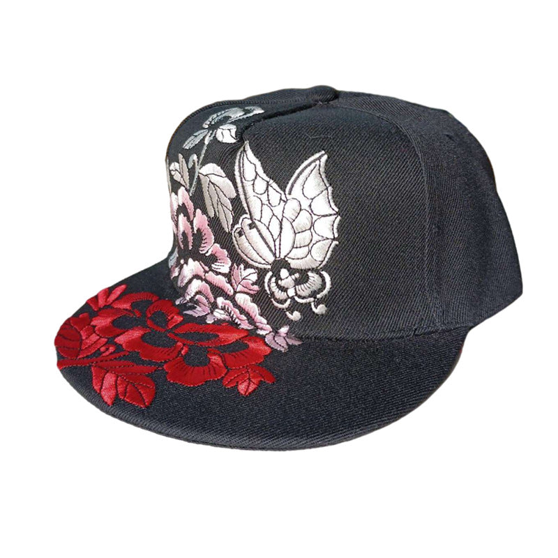 Men Baseball Cap Flat Hats  Embroidery Flat Top Hat Men Women Outdoor Leisure Hip Hop High Street Big Head Plus Size