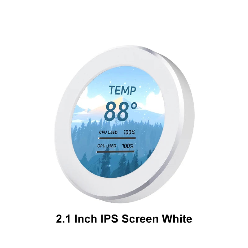 Round LCD Secondary Screen 2.1"/2.8" – USB PC Monitor CPU GPU RAM HDD