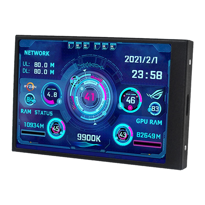 TURZX USB Secondary Screen 3.5"/5" IPS – CPU GPU RAM HDD Monitor for PC