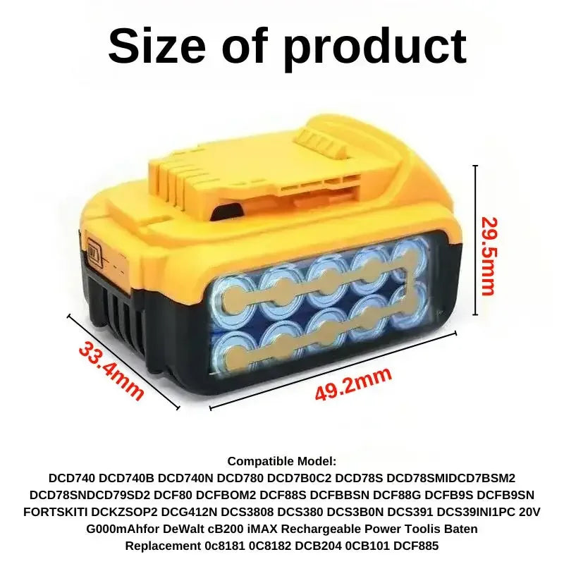 for DeWalt👌 18v 20V Lithium Ion Batteries👌 20V 12Ah DCB203 Li ion Battery Replacement DCB206 DCB205 DCB204 DCB200👌Power Tools