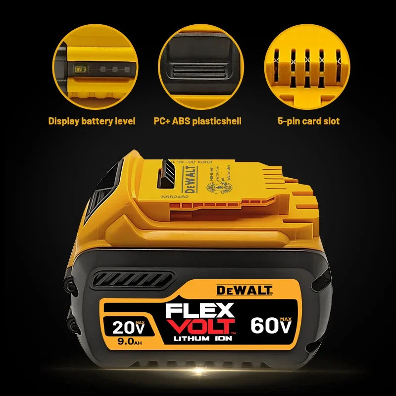 100% Genuine Dewalt 20V Battery,5AH 6AH Rechargeable Lithium Ion Battery, Dewalt DCB200 DCD805 Power Tool Replacement Battery