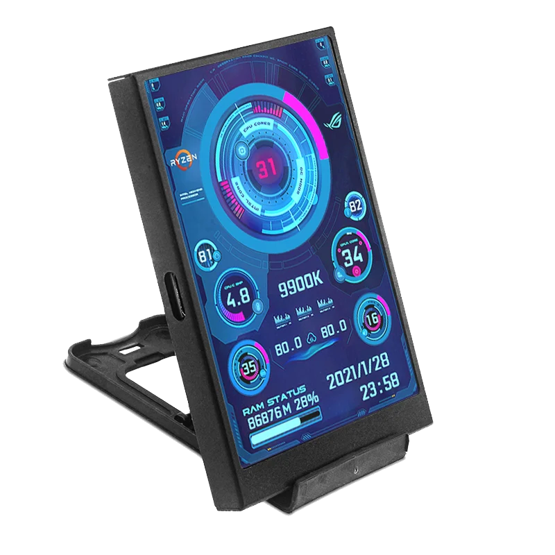 TURZX USB Secondary Screen 3.5"/5" IPS – CPU GPU RAM HDD Monitor for PC