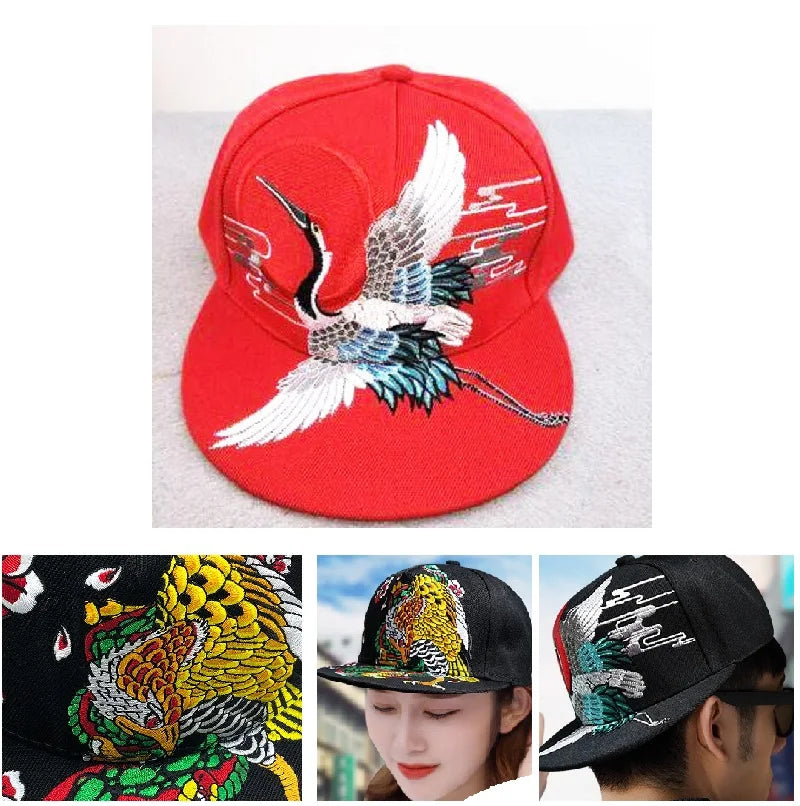 Men Baseball Cap Flat Top Hat – Embroidery Hip Hop Plus Size Unisex