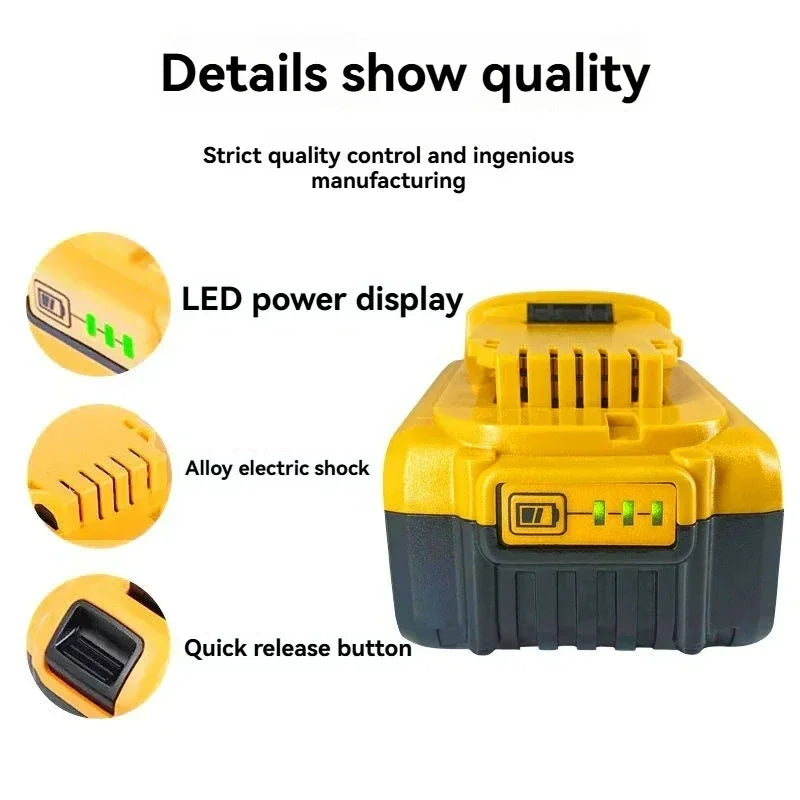 100% Genuine Dewalt 20V Battery,5AH 6AH Rechargeable Lithium Ion Battery, Dewalt DCB200 DCD805 Power Tool Replacement Battery