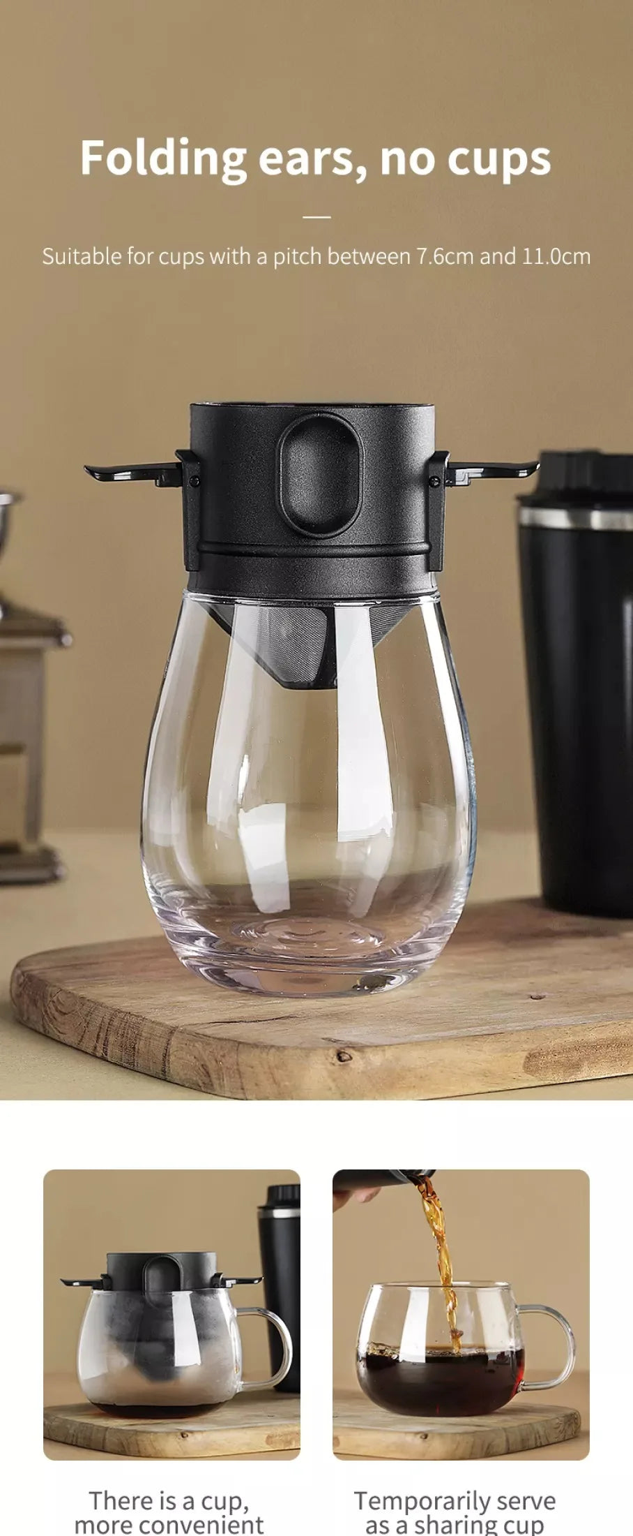 304 Stainless Steel Portable Coffee Filter Drip Coffee Tea Holder Reusable Mug Coffee Dripper Tea Cup Set Coffee Pot Coffeeware