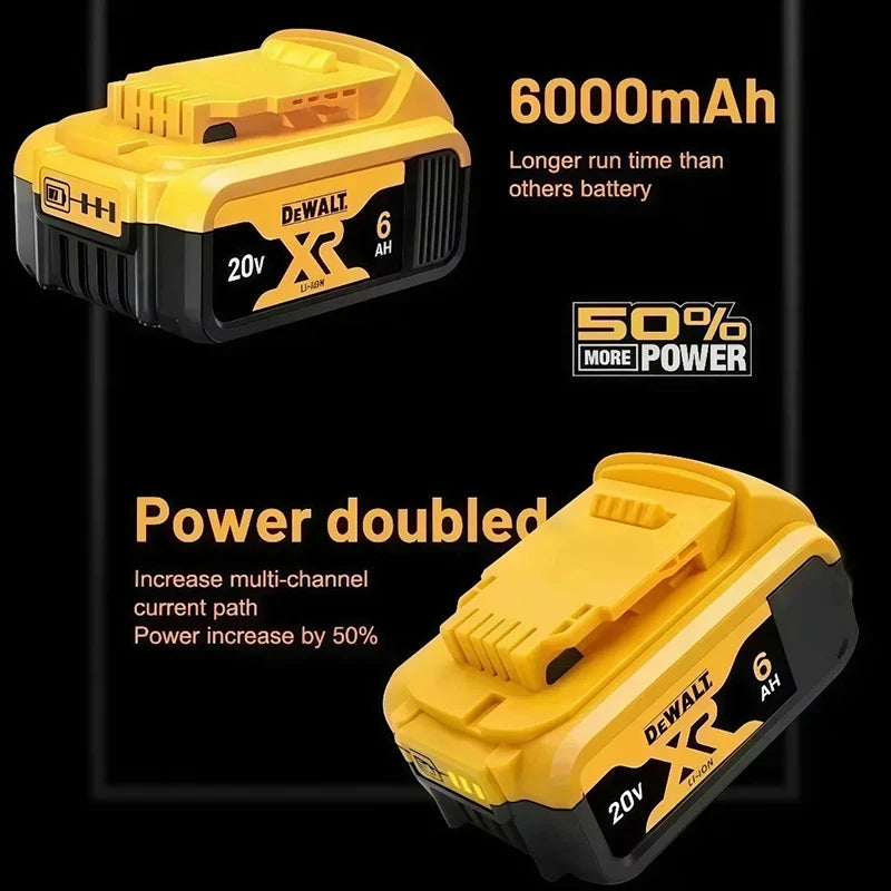 100% Genuine Dewalt 20V Battery,5AH 6AH Rechargeable Lithium Ion Battery, Dewalt DCB200 DCD805 Power Tool Replacement Battery