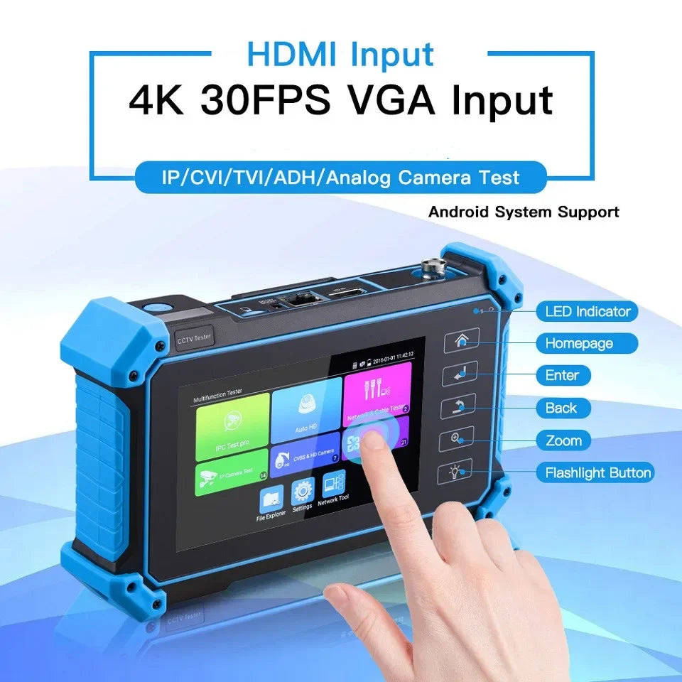 IPC-5200C Plus IP Camera Tester 5.4 inch IPS Touch Screen Monitor CCTV Tester Support AHD/CVI/TVI/SDI/CVBS/IP Camera Tester