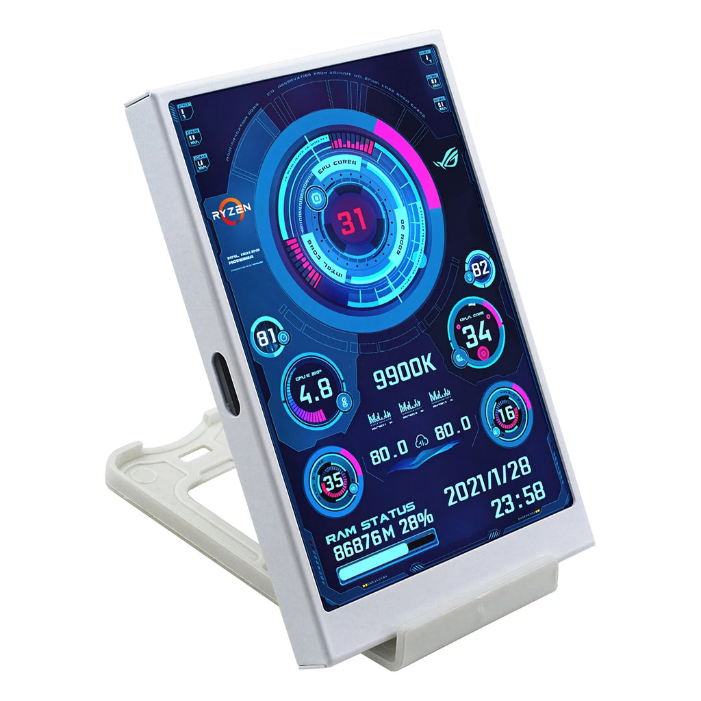 TURZX USB Secondary Screen 3.5"/5" IPS – CPU GPU RAM HDD Monitor for PC