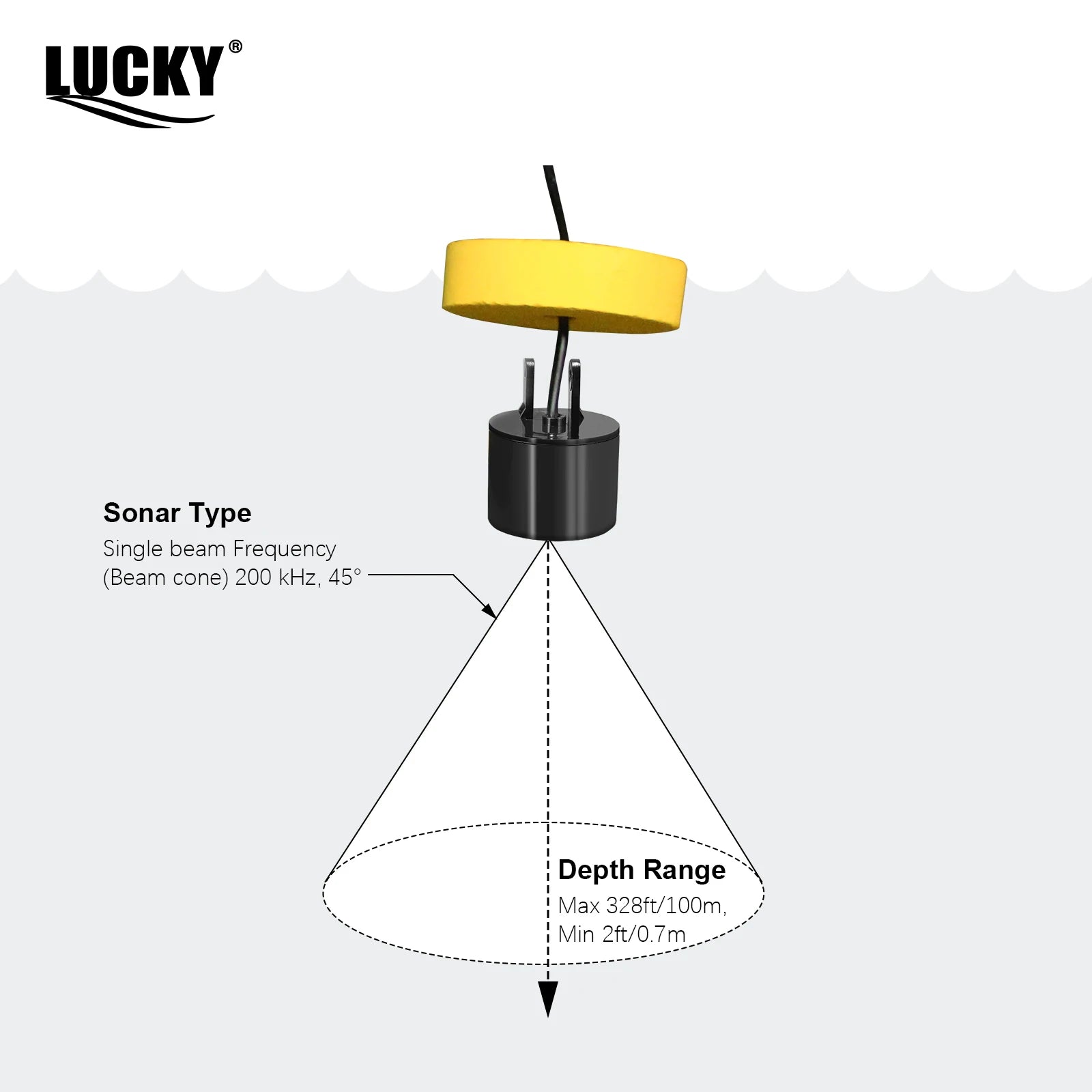Portable Sonar Fish Finder with Alarm — 100M Range