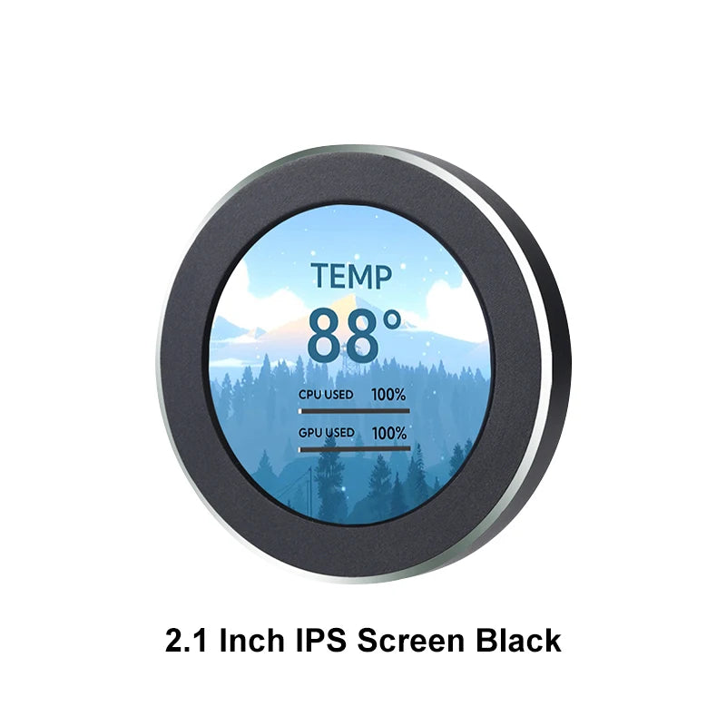 Round LCD Secondary Screen 2.1"/2.8" – USB PC Monitor CPU GPU RAM HDD