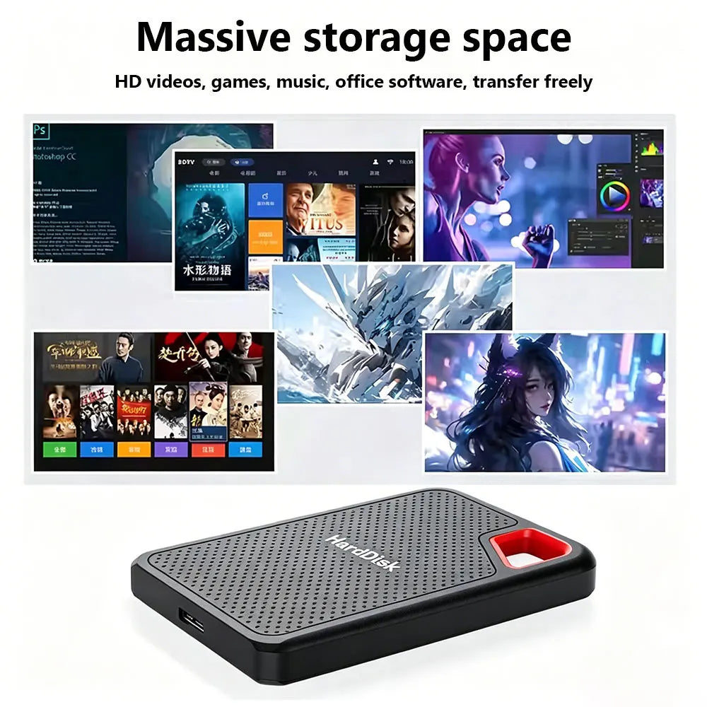 Mini pocket portable SSD 1TB external solid state drive USB-C and USB-A 2TB 4TB original high-speed flash drive for MacBook Pro