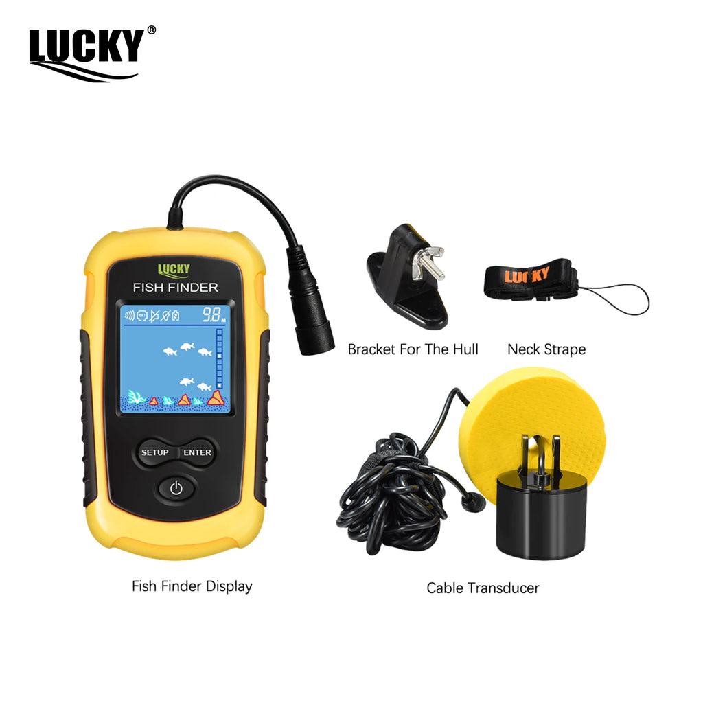 Portable Sonar Fish Finder with Alarm — 100M Range
