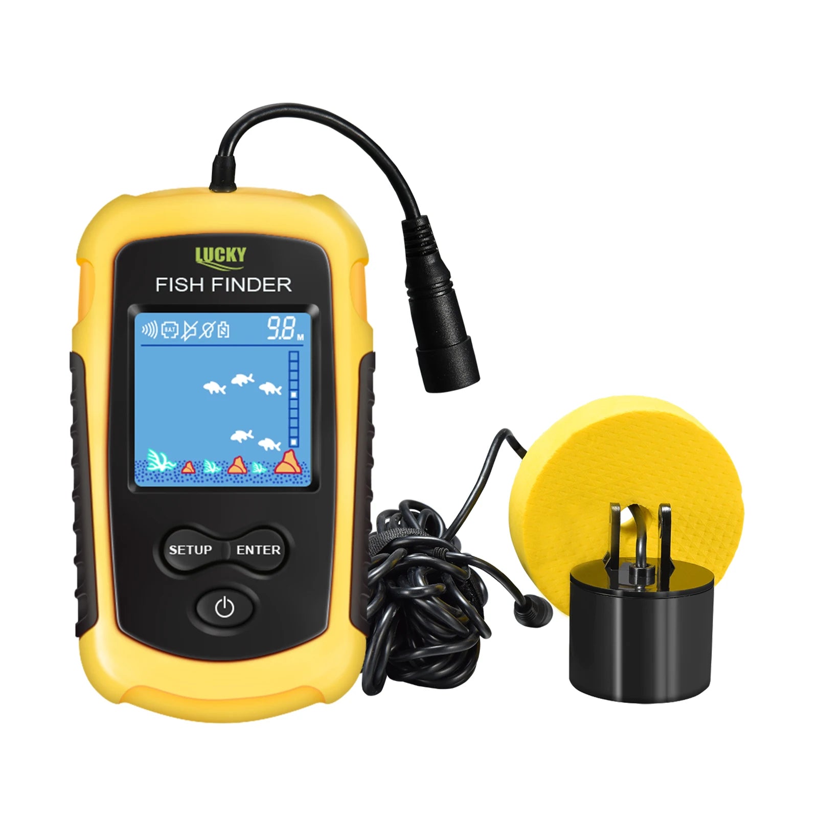 Portable Sonar Fish Finder with Alarm — 100M Range