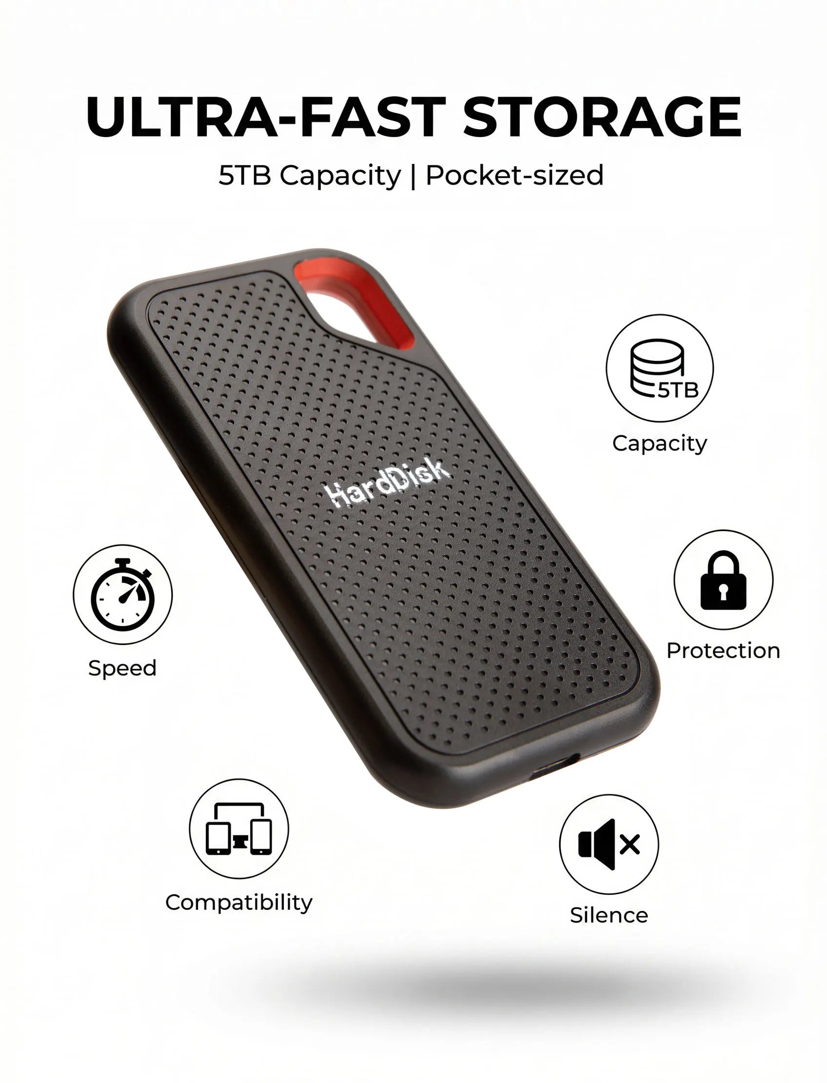 Mini pocket portable SSD 1TB external solid state drive USB-C and USB-A 2TB 4TB original high-speed flash drive for MacBook Pro