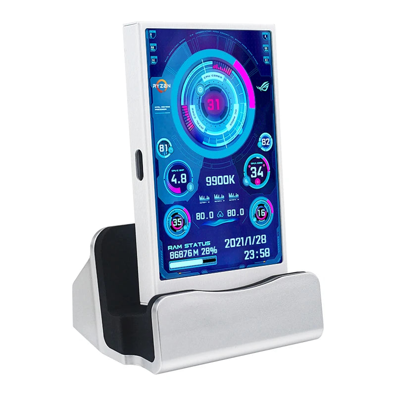 TURZX USB Secondary Screen 3.5"/5" IPS – CPU GPU RAM HDD Monitor for PC