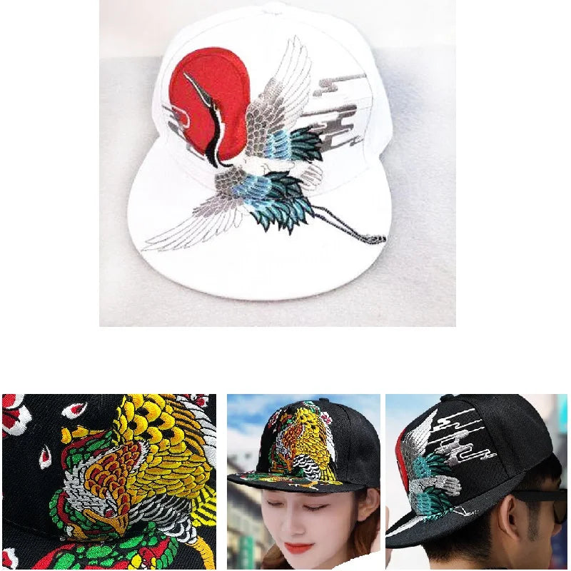 Men Baseball Cap Flat Top Hat – Embroidery Hip Hop Plus Size Unisex