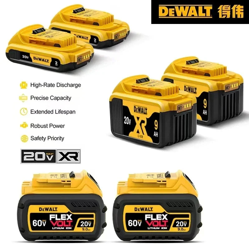 100% Genuine Dewalt 20V Battery,5AH 6AH Rechargeable Lithium Ion Battery, Dewalt DCB200 DCD805 Power Tool Replacement Battery