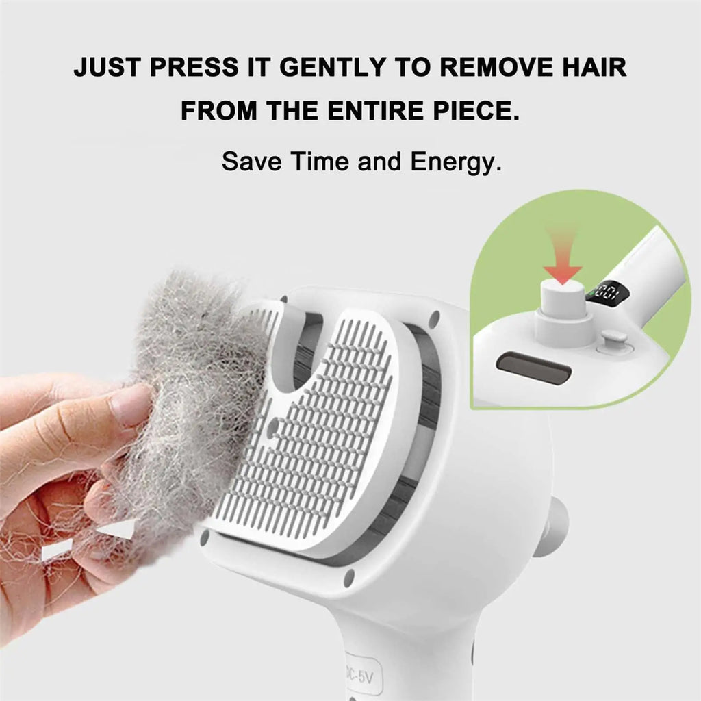 Pet Hair Remover Spray Grooming Comb Cats Dogs Floating Hair Removal Steam Cleaning Brush Dematting Water Mist Humidifier Comb