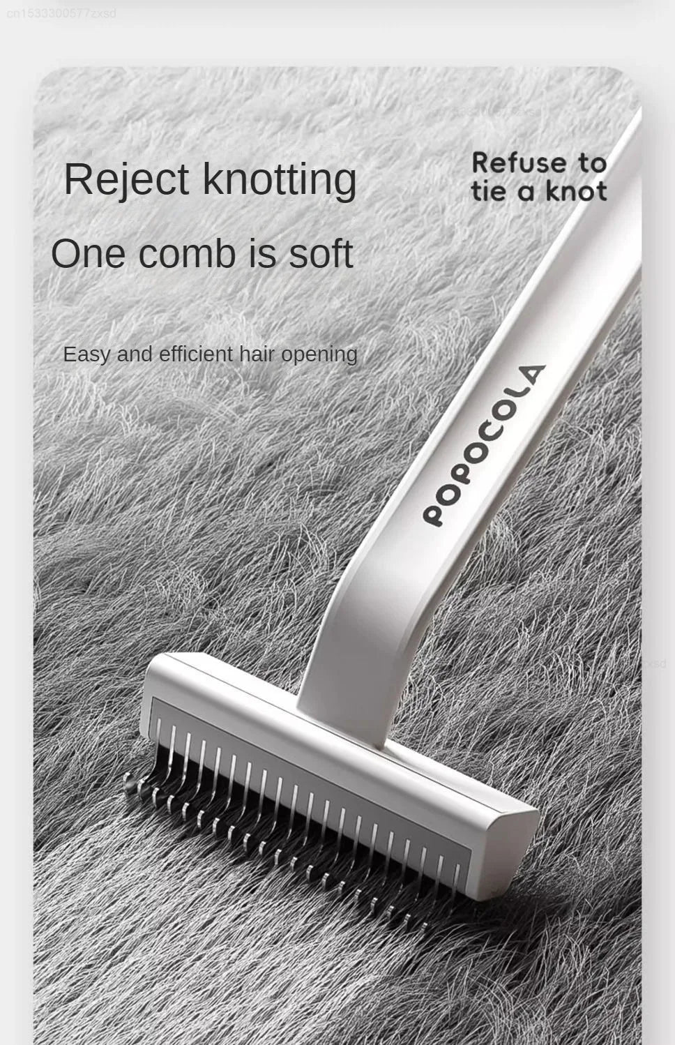POPO Pet Hair Remover Comb Dog Hair Grooming Care Comb for Long Hair Pet  Hairs Cleaning Comb Float Hair Removal Slicker Brush