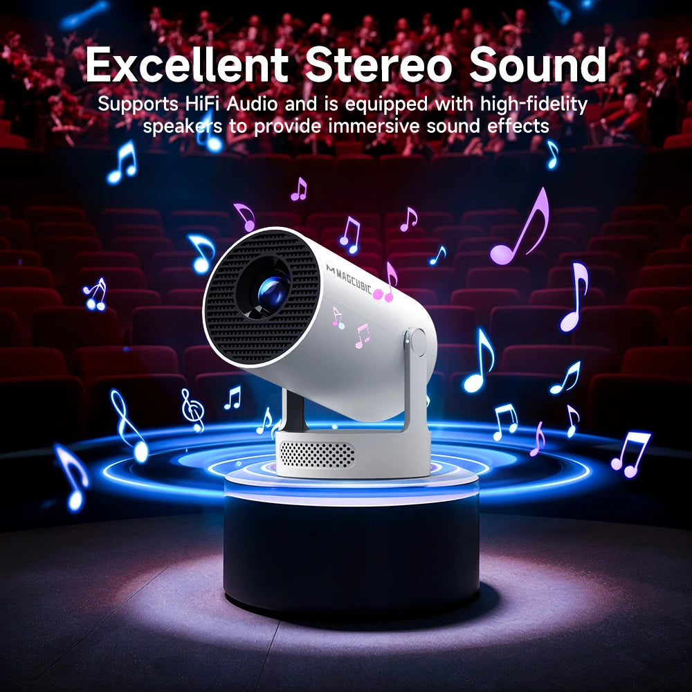 Portable Outdoor Projector — Android 14, 8K, 290 ANSI