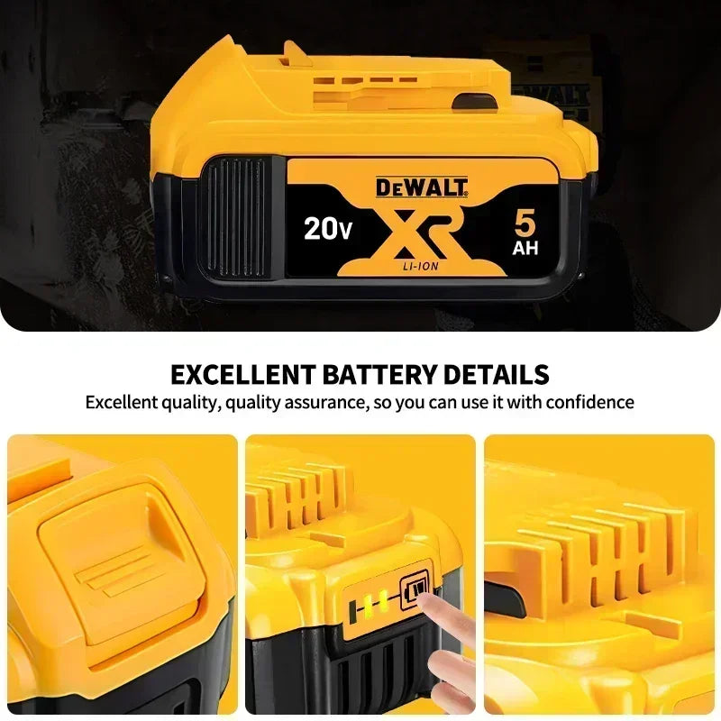 100% Genuine Dewalt 20V Battery,5AH 6AH Rechargeable Lithium Ion Battery, Dewalt DCB200 DCD805 Power Tool Replacement Battery