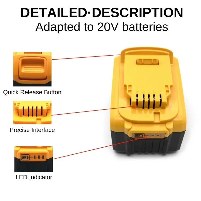 for DeWalt👌 18v 20V Lithium Ion Batteries👌 20V 12Ah DCB203 Li ion Battery Replacement DCB206 DCB205 DCB204 DCB200👌Power Tools