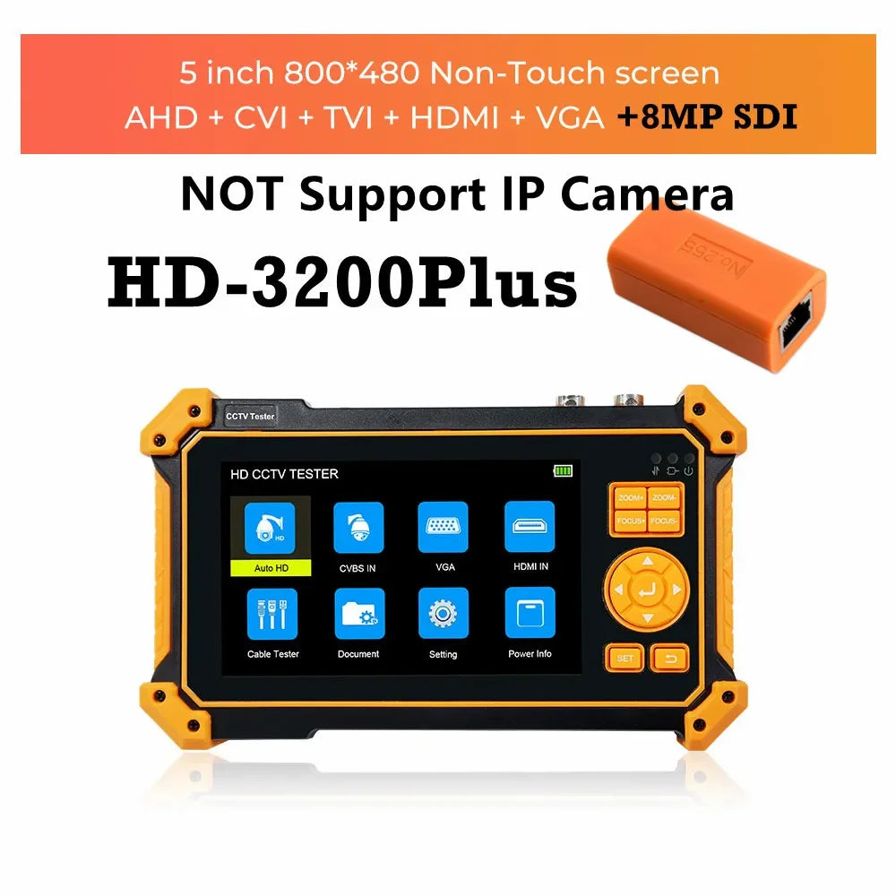 IPC-5200C Plus IP Camera Tester 5.4 inch IPS Touch Screen Monitor CCTV Tester Support AHD/CVI/TVI/SDI/CVBS/IP Camera Tester